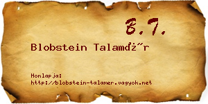 Blobstein Talamér névjegykártya